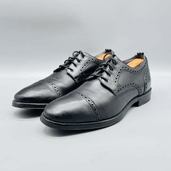 Cole Haan Shoes Mens 7 Black Leather Grand 360 Oxford Cap Toe Brogue Dress main image 4